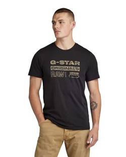 G-STAR RAW Herren Distressed Originals Slim T-Shirt, Schwarz (dk black D24420-336-6484), S von G-STAR RAW