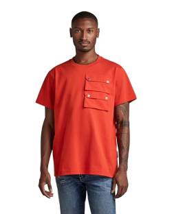 G-STAR RAW Herren Double Pocket Utility Loose T-Shirt, Rot (acid red D22781-C336-A911), L von G-STAR RAW