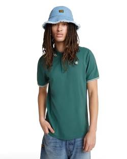 G-STAR RAW Herren Dunda Slim Stripe Poloshirt , Grün (blue spruce D17127-5864-G282), XXL von G-STAR RAW