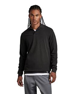 G-STAR RAW Herren Essential Poloshirt Long Sleeve, Schwarz (dk black D22838-D287-6484), M von G-STAR RAW