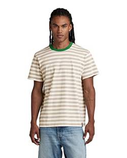 G-STAR RAW Herren Essential Stripe Loose T-Shirt, Mehrfarben (milk/spray green stripe D22810-D281-G002), M von G-STAR RAW
