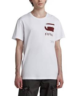 G-STAR RAW Herren G RAW Typography T-Shirt, Weiß (white D22213-C506-110), L von G-STAR RAW