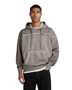 G-STAR RAW Herren Garment Dyed Loose Hoodie, Grau (elephant skin gd D24219-D249-G107), XXL von G-STAR RAW