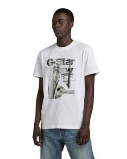 G-STAR RAW Herren HQ Print T-Shirt, Weiß (white D23899-C336-110), L von G-STAR RAW