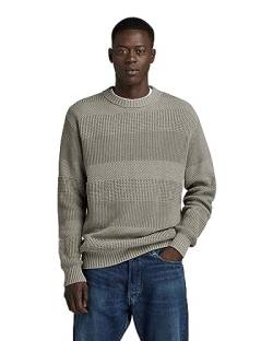 G-STAR RAW Herren Hori structure r knit, Grau (elephant skin D23539-D496-G106), XS von G-STAR RAW