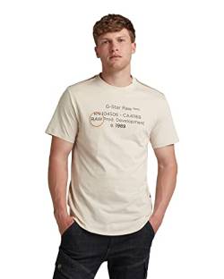 G-STAR RAW Herren Lash Text Graphic T-Shirt, Weiß (dk talc D21200-336-A488), XL von G-STAR RAW