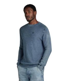 G-STAR RAW Herren Moss Knitted Pullover, Blau (sun faded blue D24461-D559-A587), S von G-STAR RAW