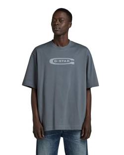 G-STAR RAW Herren Old School Logo Boxy T-Shirt, Grau (axis D23904-C336-5781), L von G-STAR RAW