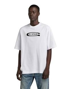 G-STAR RAW Herren Old School Logo Boxy T-Shirt, Weiß (white D23904-C336-110), XL von G-STAR RAW