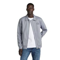 G-STAR RAW Herren Polo Collar Zip Thru Sweatshirt, Grau (dim grey D23882-D425-3885), L von G-STAR RAW