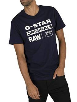 G-STAR RAW Herren Raw. Graphic T-Shirt, Blau (sartho blue D14143-336-6067), S von G-STAR RAW