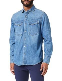 G-STAR RAW Herren Slim Denim Hemd, Blau (faded cricket blue D23616-D252-D891), XL von G-STAR RAW