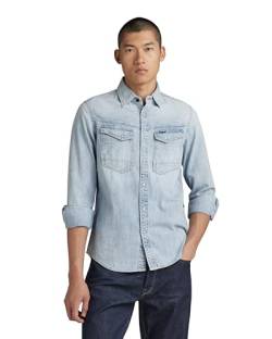 G-STAR RAW Herren Slim Denim Hemd, Blau (sun faded blue mist D23616-D252-G342), M von G-STAR RAW