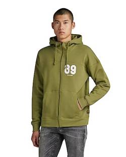 G-STAR RAW Herren Sports Zip Loose Hoodie, Grün (smoke olive D23323-D483-B212), S von G-STAR RAW