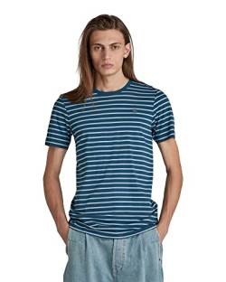 G-STAR RAW Herren Stripe Slim T-Shirt, Mehrfarben (postbag/chipmunk stripe D22778-C339-D955), L von G-STAR RAW