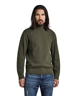 G-STAR RAW Herren Structure Knitted Turtleneck Pullover, Grün (dk green D22532-D239-884), M von G-STAR RAW