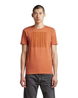 G-STAR RAW Herren Typography RAW Slim T-Shirt, Braun (autumn leaf D22380-336-8847), L von G-STAR RAW