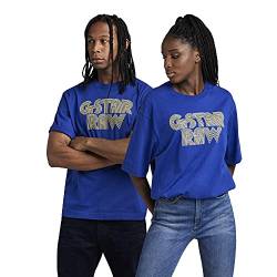 G-STAR RAW Herren Unisex Disco Boxy T-Shirt, Blau (hudson blue D21686-C336-1855), S von G-STAR RAW