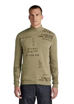 G-STAR RAW Herren Unisex Jacquard Mock Strickpullover, Beige (tree house D21954-8403-C941), S von G-STAR RAW