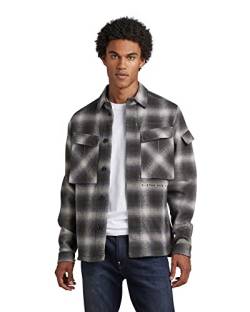 G-STAR RAW Herren Unisex Mysterious Overshirt, Mehrfarben (raven blur check D21982-C904-C754), M von G-STAR RAW