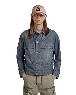 G-STAR RAW Herren Utility Flap Pocket Jacke, Blau (antic faded aegean blue D21896-C611-D096), M von G-STAR RAW