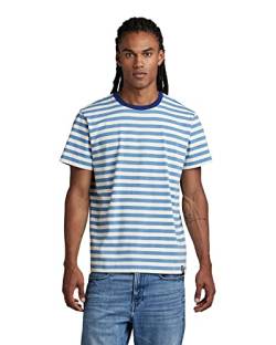 G-STAR RAW Men's Essential Loose T-Shirt, Mehrfarben (Milk/deep Wave Stripe D281-G012), S von G-STAR RAW