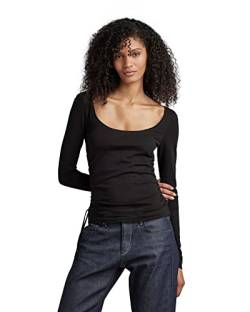 G-STAR RAW Women's Adjustable Slim deep Scoop Long Sleeve T-Shirt, Schwarz (dk Black D266-6484), L von G-STAR RAW