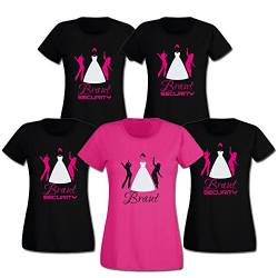 Braut & Braut Security Junggesellinnen-Abschied Damen T-Shirts 258.001 (L, Motiv Braut (pink)) von G-graphics
