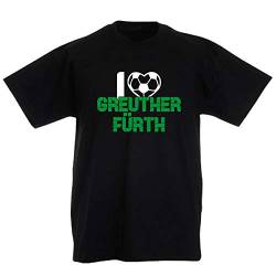 G-graphics Kinder T-Shirt I Love Greuther Fürth 265.0225 (116, schwarz) von G-graphics