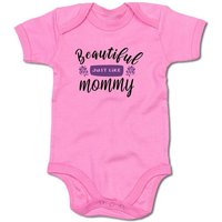 G-graphics Kurzarmbody Baby Body - Beautiful just like mommy mit Spruch / Sprüche • Babykleidung • Geschenk zum Muttertag / zur Geburt / Taufe / Babyshower / Babyparty • Strampler von G-graphics