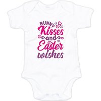 G-graphics Kurzarmbody Baby Body - Bunny Kisses and Easter Wishes mit Spruch / Sprüche • Babykleidung • Geschenk zum Ostern • Strampler von G-graphics