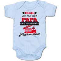 G-graphics Kurzarmbody Baby Body - Egal wie cool dein Papa ist, meiner ist Feuerwehrmann! mit Spruch / Sprüche • Babykleidung • Geschenk zum Vatertag / zur Geburt / Taufe / Babyshower / Babyparty • Strampler von G-graphics