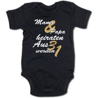 G-graphics Kurzarmbody Baby Body - Mama & Papa heiraten – Aus 3 werden 1 mit Spruch / Sprüche • Babykleidung • Geschenk zur Hochzeit • Strampler von G-graphics