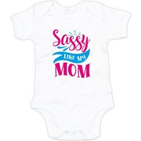 G-graphics Kurzarmbody Baby Body - Sassy like my Mom mit Spruch / Sprüche • Babykleidung • Geschenk zum Muttertag / zur Geburt / Taufe / Babyshower / Babyparty • Strampler von G-graphics