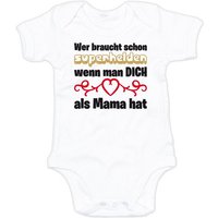 G-graphics Kurzarmbody Baby Body - Wer braucht schon Superhelden, wenn man DICH als Mama hat mit Spruch / Sprüche • Babykleidung • Geschenk zum Muttertag / zur Geburt / Taufe / Babyshower / Babyparty • Strampler von G-graphics