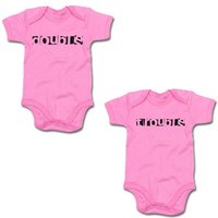 G-graphics Kurzarmbody Double & Trouble (Zwillingsset / Twinset, 2-tlg., Baby-Body-Set) für Zwillinge / Twins mit Sprüchen von G-graphics