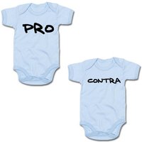 G-graphics Kurzarmbody Pro & Contra (Zwillingsset / Twinset, 2-tlg., Baby-Body-Set) für Zwillinge / Twins mit Sprüchen von G-graphics