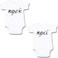 G-graphics Kurzarmbody Rock & Roll (Zwillingsset / Twinset, 2-tlg., Baby-Body-Set) für Zwillinge / Twins mit Sprüchen von G-graphics