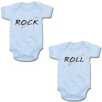 G-graphics Kurzarmbody Rock & Roll (Zwillingsset / Twinset, 2-tlg., Baby-Body-Set) für Zwillinge / Twins mit Sprüchen von G-graphics