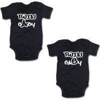 G-graphics Kurzarmbody Twin Baby A & Twin Baby B (Zwillingsset / Twinset, 2-tlg., Baby-Body-Set) für Zwillinge / Twins mit Sprüchen von G-graphics