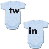 G-graphics Kurzarmbody tw & in (Zwillingsset / Twinset, 2-tlg., Baby-Body-Set) für Zwillinge / Twins mit Sprüchen von G-graphics