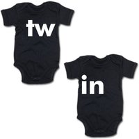 G-graphics Kurzarmbody tw & in (Zwillingsset / Twinset, 2-tlg., Baby-Body-Set) für Zwillinge / Twins mit Sprüchen von G-graphics