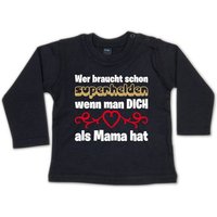 G-graphics Longsleeve Wer braucht schon Superhelden, wenn man DICH als Mama hat Baby Sweater, Baby Longsleeve T, mit Spruch / Sprüche, mit Print / Aufdruck, Geschenk zu jedem Anlass, Geschenk zum Muttertag von G-graphics