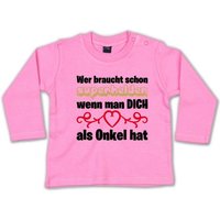 G-graphics Longsleeve Wer braucht schon Superhelden, wenn man DICH als Onkel hat Baby Sweater, Baby Longsleeve T, mit Spruch / Sprüche, mit Print / Aufdruck, Geschenk zu jedem Anlass von G-graphics