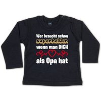 G-graphics Longsleeve Wer braucht schon Superhelden, wenn man DICH als Opa hat Baby Sweater, Baby Longsleeve T, mit Spruch / Sprüche, mit Print / Aufdruck, Geschenk zu jedem Anlass von G-graphics