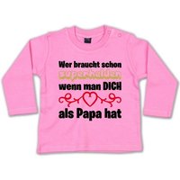 G-graphics Longsleeve Wer braucht schon Superhelden, wenn man DICH als Papa hat Baby Sweater, Baby Longsleeve T, mit Spruch / Sprüche, mit Print / Aufdruck, Geschenk zu jedem Anlass, Geschenk zum Vatertag von G-graphics