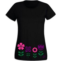 G-graphics T-Shirt Damen T-Shirt - Blumenwiese Pink-Purple-Collection, mit trendigem Frontprint, Slim-fit, Aufdruck auf der Vorderseite, Print/Motiv, für jung & alt von G-graphics