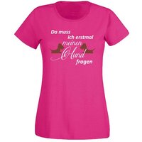 G-graphics T-Shirt Damen T-Shirt - Da muss ich erstmal meinen Hund fragen mit trendigem Frontprint, Slim-fit, Aufdruck auf der Vorderseite, Spruch/Sprüche/Print/Motiv, für jung & alt von G-graphics