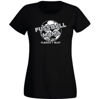 G-graphics T-Shirt Damen T-Shirt - Fussballmama - Fan mit Fleisch & Blut mit trendigem Frontprint, Slim-fit, Aufdruck auf der Vorderseite, Spruch/Sprüche/Print/Motiv, für jung & alt von G-graphics