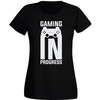 G-graphics T-Shirt Damen T-Shirt - Gaming in Progress Slim-fit, mit trendigem Frontprint, Aufdruck auf der Vorderseite, Spruch/Sprüche/Print/Motiv, für jung & alt von G-graphics